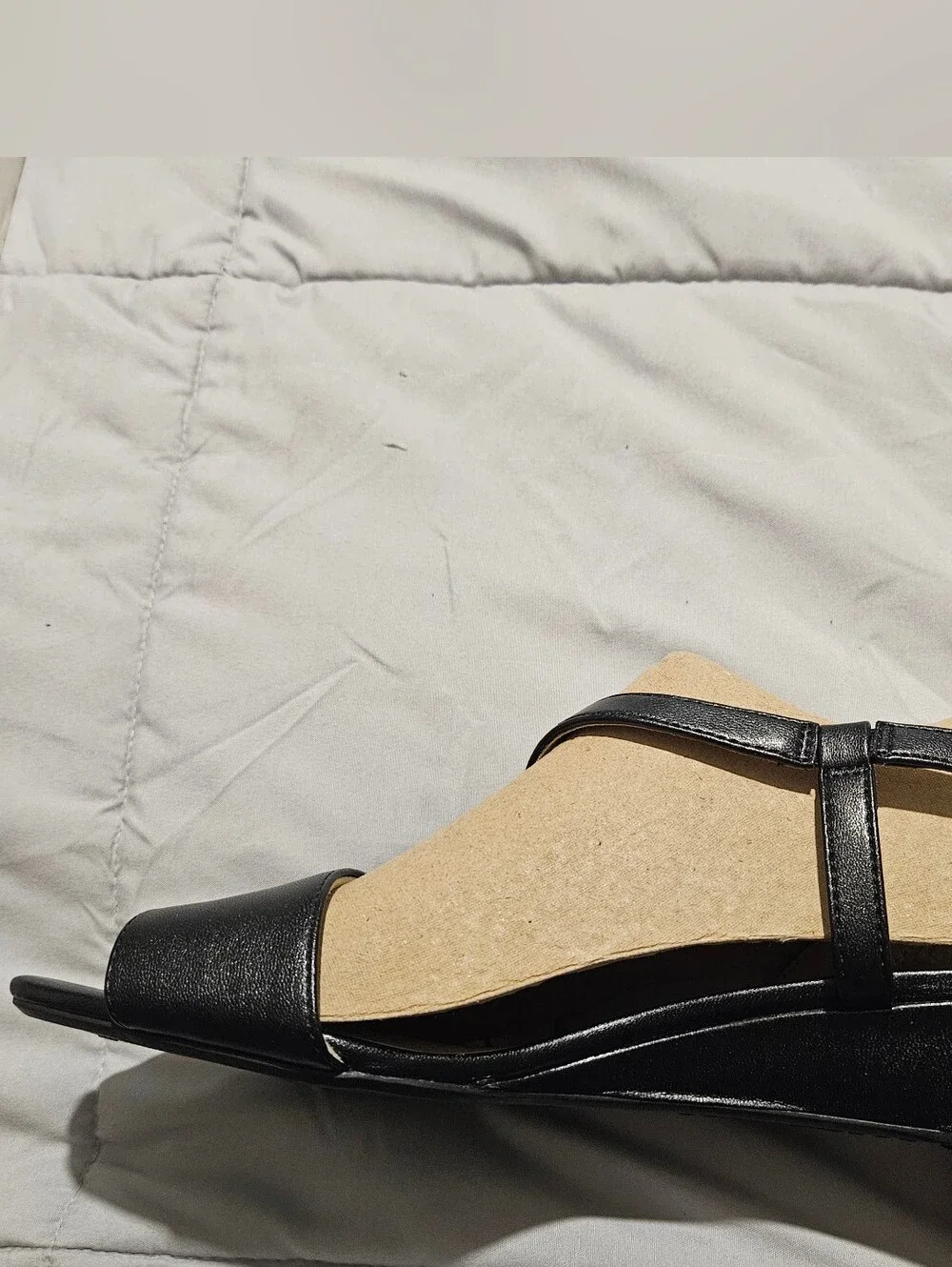 LifeStride Black Wedge Sandals - Women's Comfort Strappy Heels - Yasmine